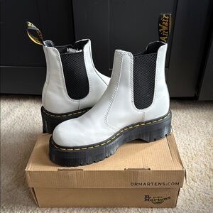 Dr. Martens White Chelsea Boots